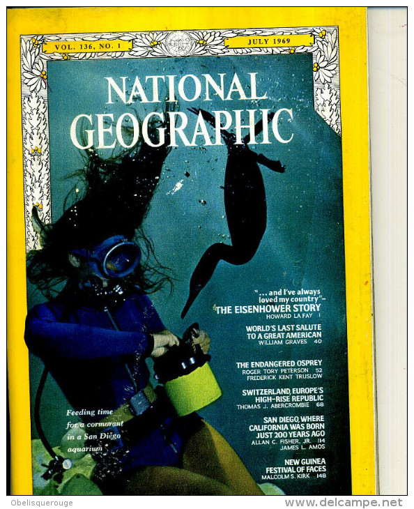 NATIONAL GEOGRAPHIC JULY 1969 SAN DIEGO AQUARIUM  EISENHOWER STORY - Geography