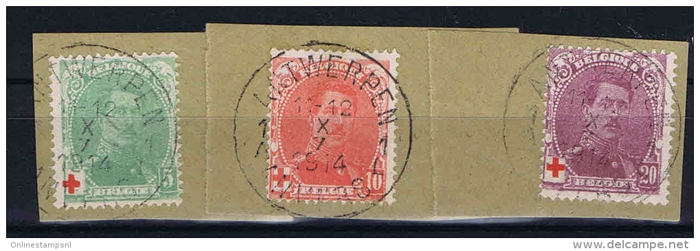 Belgium, OPB 129-131, 1912 Used - 1914-1915 Cruz Roja