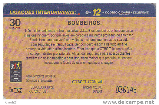 Télécarte Brésil - POMPIERS / Série 2/4 - FIRE BRIGADE Brazil Phonecard - FEUERWEHR Telefonkarte - 42 - Firemen