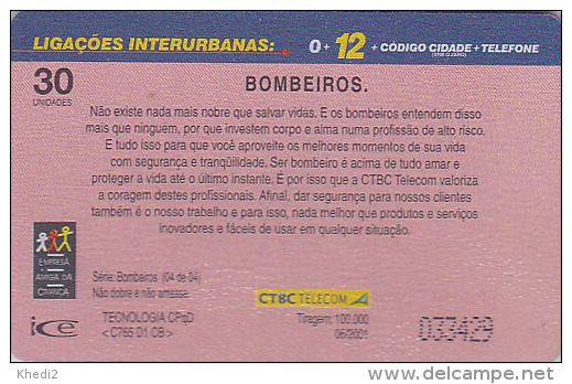 Télécarte Brésil - POMPIERS / Série 4/4 - FIRE BRIGADE Brazil Phonecard - FEUERWEHR Telefonkarte - 44 - Firemen