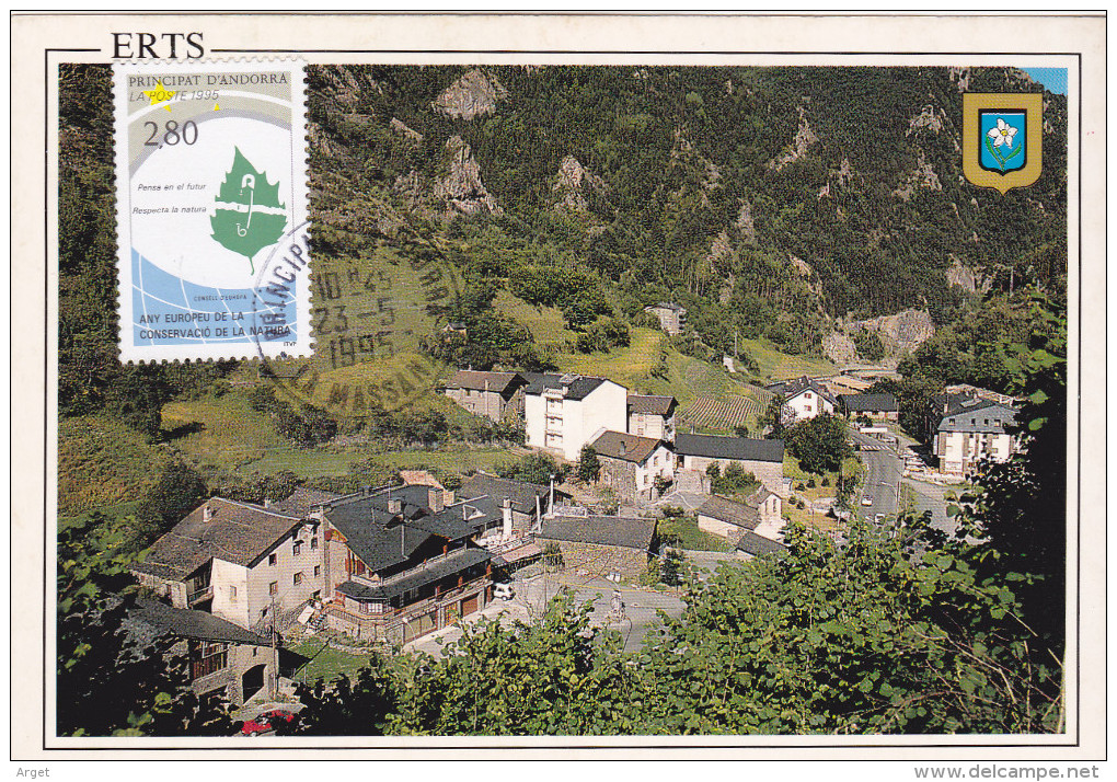 Carte-Maximum ANDORRE FSE N° Yvert 454 (NATURE) Obl Sp 1995 La Massana - Maximum Cards