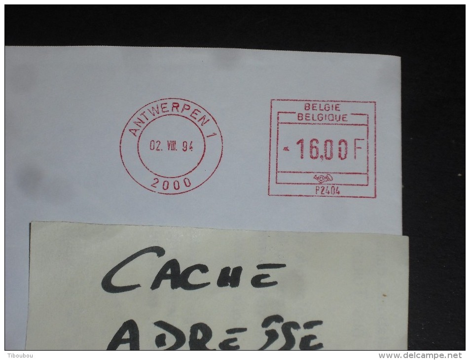 LETTRE BELGIQUE AVEC EMA ANVERS 1 ANTWERPEN 1 - - 1980-99