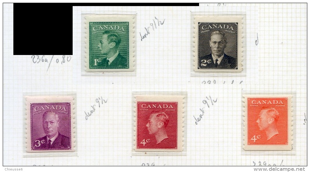 Canada  * N° 236a - 237a - 238a - 239a - 239Aa  -  - - Unused Stamps