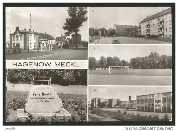 HAGENOW Mecklenburg-Vorpommern Wasserwerk Fritz Reuter Gedenkstein AWG Neubaugebiet DDR 1989 - Hagenow