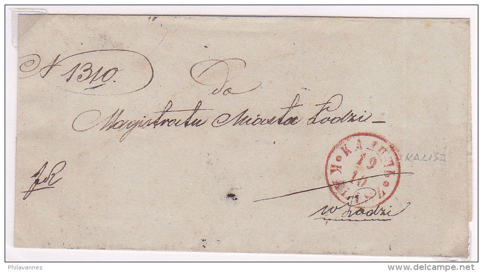 Pologne, Lettre De KALISZ ( CACHET BILINGUE RUSSE/POLONAIS),  (p15) - ...-1860 Vorphilatelie