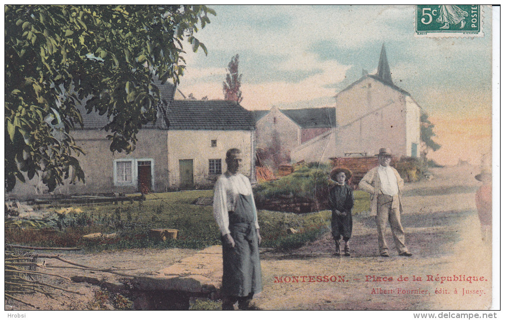 MONTESSON, Place De La République, Carte Couleur, Cachet Ambulant - Montesson