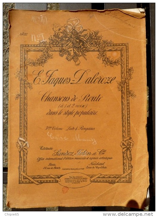 LIVRET DE CHANSONS DE ROUTE DE 1904 De Emile Jacques DALCROZE (scout). Livret Introuvable - Volksmusik