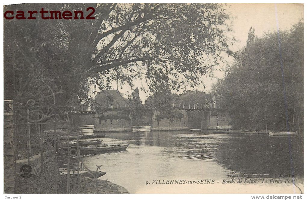 LOT DE 10  CPA : VILLENNES-SUR-SEINE LE SOPHORA POONT BORDS DE SEINE EGLISE PANORAMA MAISON HOUPY COIN DE PECHE 78