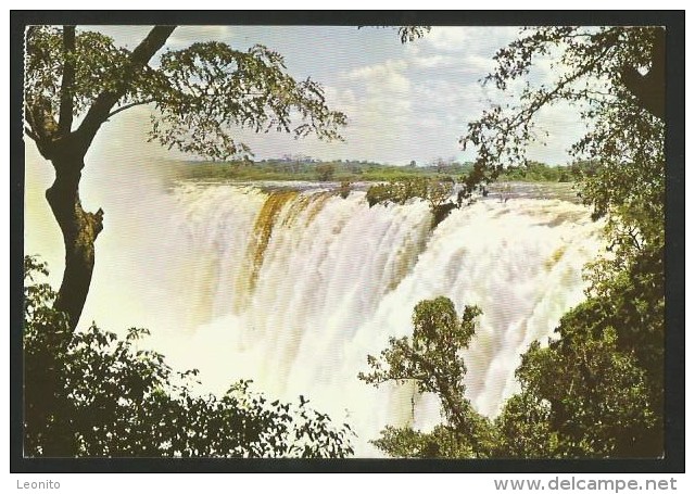 ZIMBABWE Victoria Falls Eastern Cataract In Flood Stamps Lion - Zimbabwe