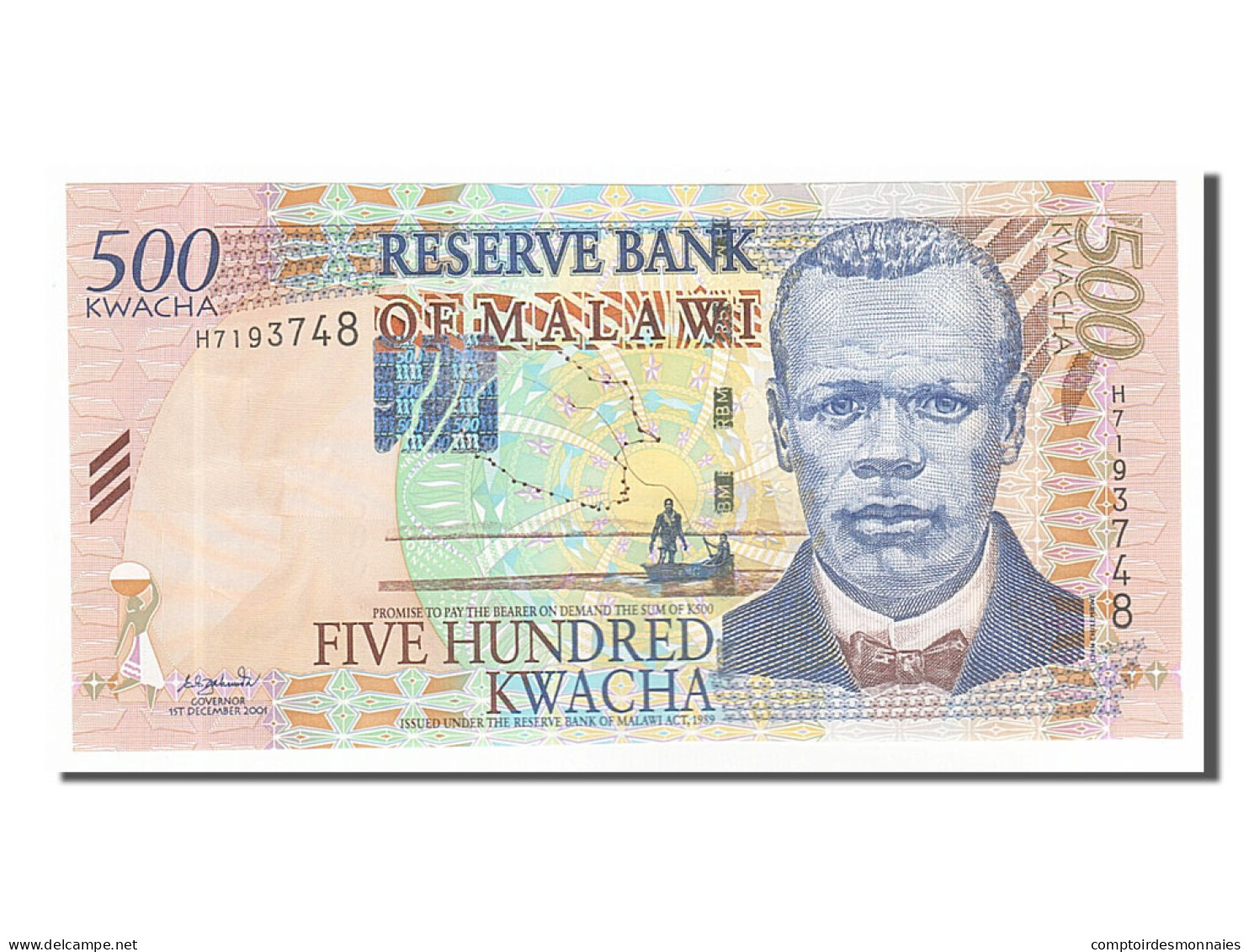 Billet, Malawi, 500 Kwacha, 2001, 2001-12-01, NEUF - Malawi