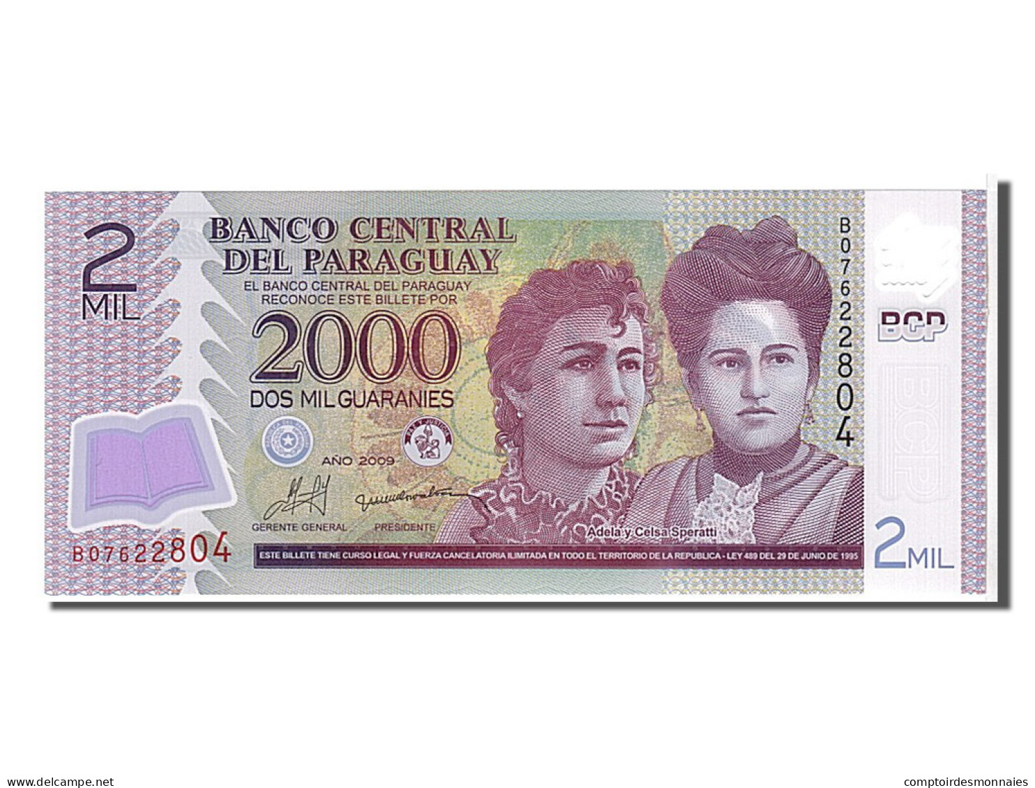 Billet, Paraguay, 2000 Guaranies, 2009, KM:228b, NEUF - Paraguay