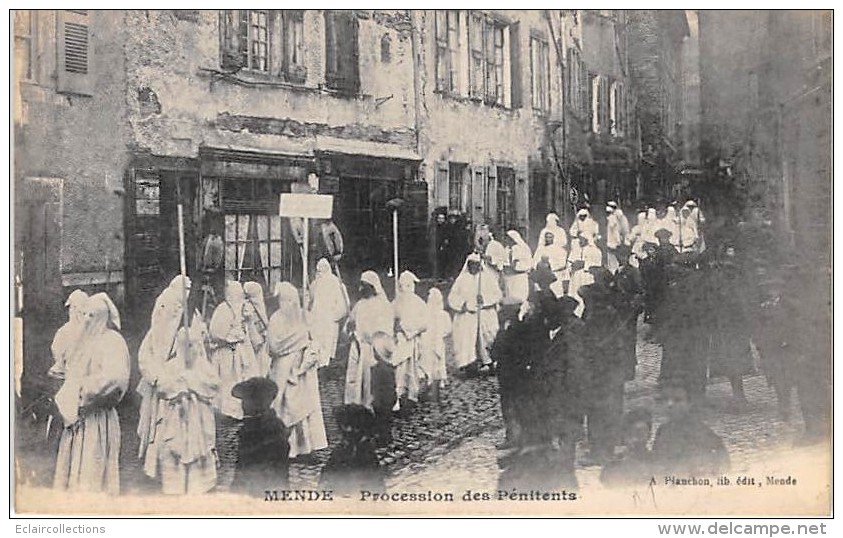 Lozère   48      Mende   Procession De Pénitents - Mende