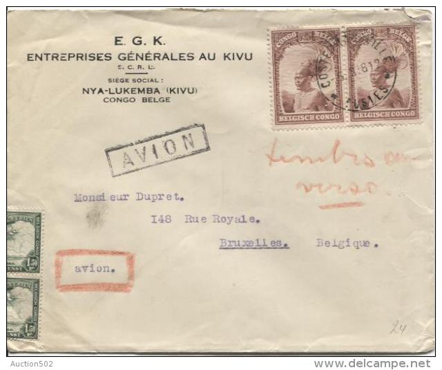 Lettre Com.Avion Costermansville En 1938 V.Bruxelles PR662 - Briefe U. Dokumente