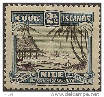 NIUE 1932 2 1/2d Unloading Ship SG 58 HM #BE284 - Niue