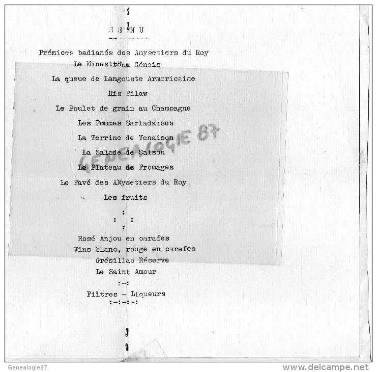 87 - LIMOGES - BANQUET DEPART RETRAITE M. GIROIR INSPECTEUR DIVISIONNAIRE TRAFIC- 28-9-1957- TRAITEUR JONVAUX-CONDAMINE - Menus