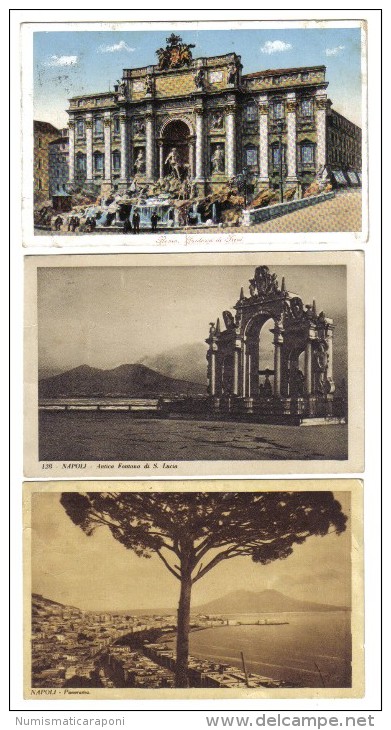 Roma1914 + Napoli 1933 + 1940 Lotto Di 3 Cartoline  VIAGGIATE   ( Conservazione Come Da Scan  ) C.1683 - Collections & Lots