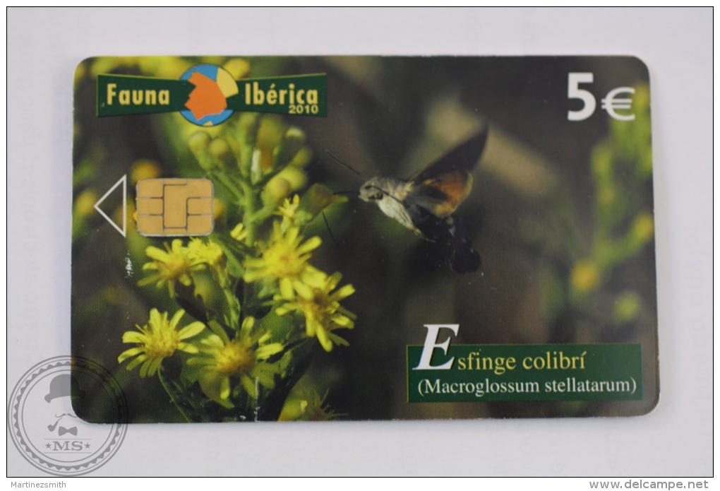 Spanish Collectible  Phone Card Telefonica: Fauna Iberica - Macroglossum Stellatarum / Hummingbird Hawk-Moth - Other & Unclassified