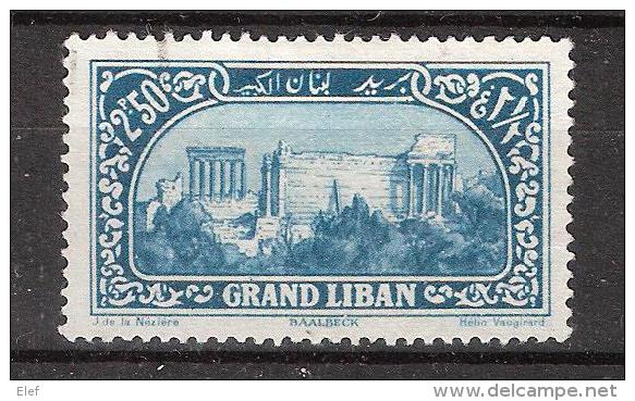 GRAND LIBAN,1925  , Yvert N° 58,  2 Pi 50 Bleu Vert  ," Baalbeck " Obl, TB - Oblitérés