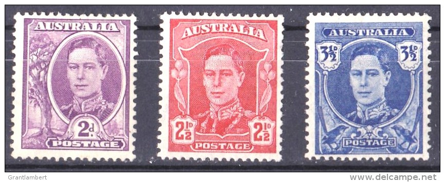 Australia 1942 - 1944 King George VI MH  SG 205-207 - - Nuovi