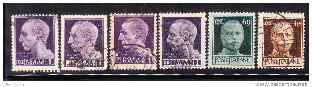 Italy 1944-45 Victor Emmanuel III &amp; Caesar 6v Used - Afgestempeld