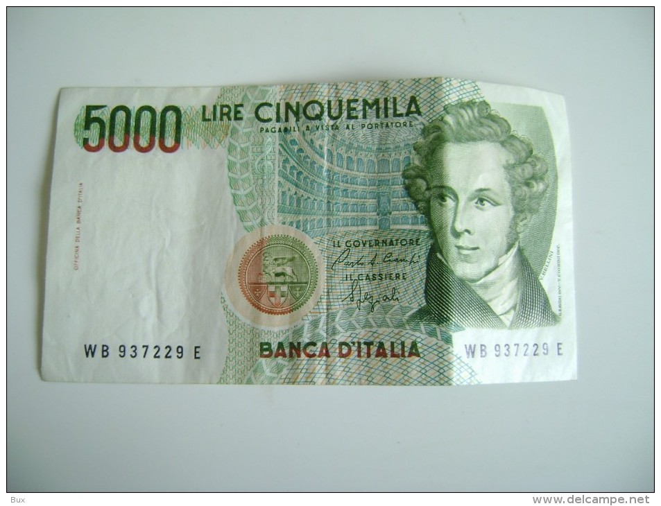 5000  BELLINI  SERIE  W      ITALIA   INTEGRA CARTA CROCCANTE - 5000 Lire