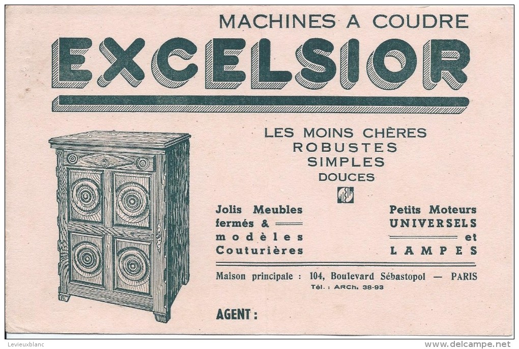 Machine à Coudre/ Excelsior/Les Moins Chéres /Paris  / Vers 1945-1955     BUV155 - Kleding & Textiel