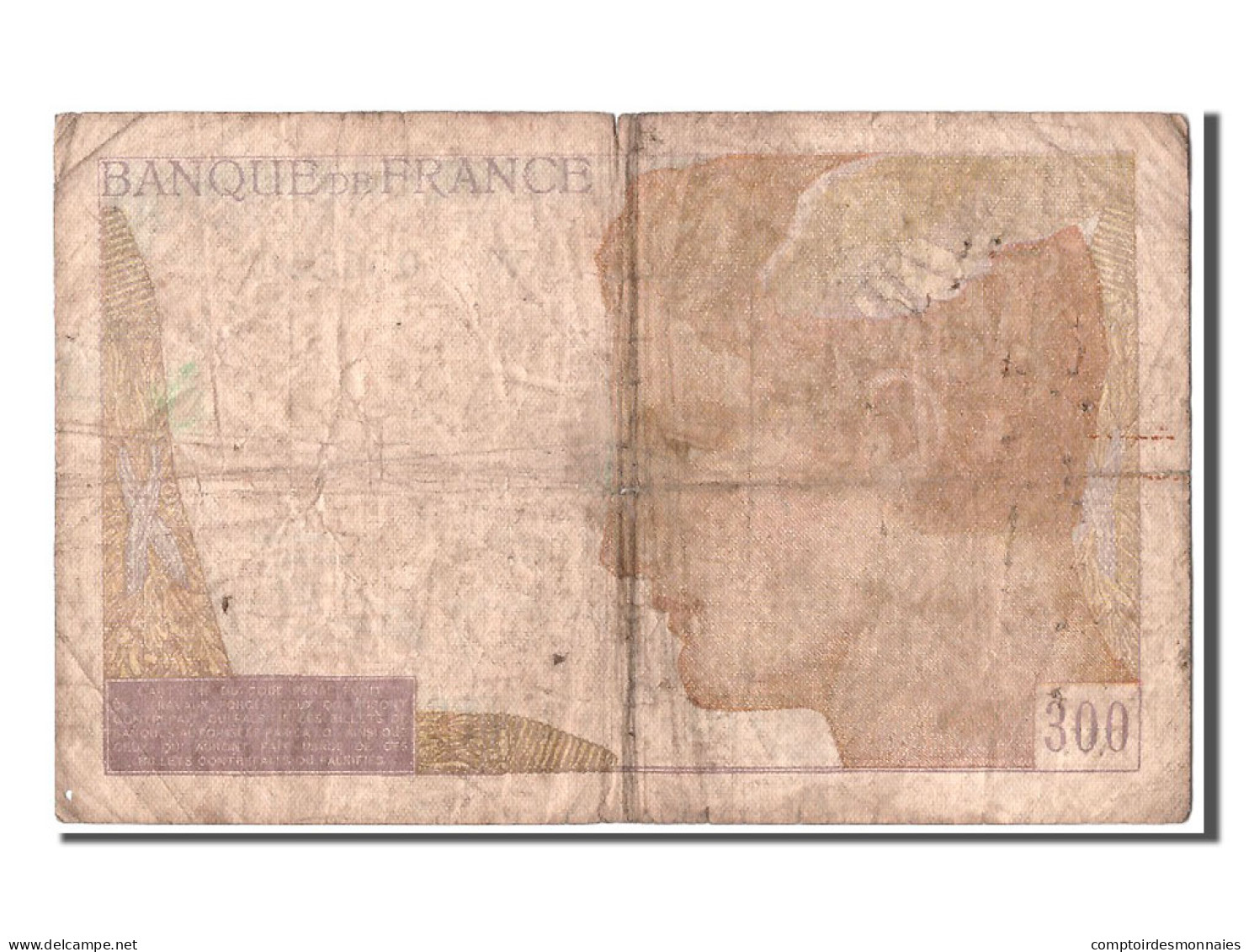 Billet, France, 300 Francs, 300 F 1938-1939, 1938, 1938-11-24, B+, Fayette:29.2 - 300 F 1938-1939