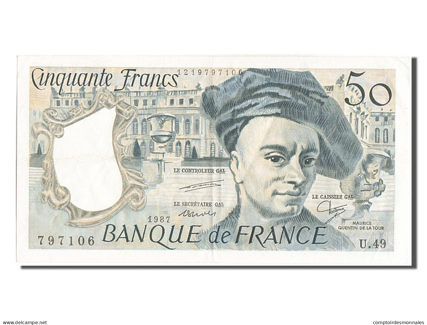 Billet, France, 50 Francs, 50 F 1976-1992 ''Quentin De La Tour'', 1987, TTB+ - 50 F 1976-1992 ''quentin De La Tour''