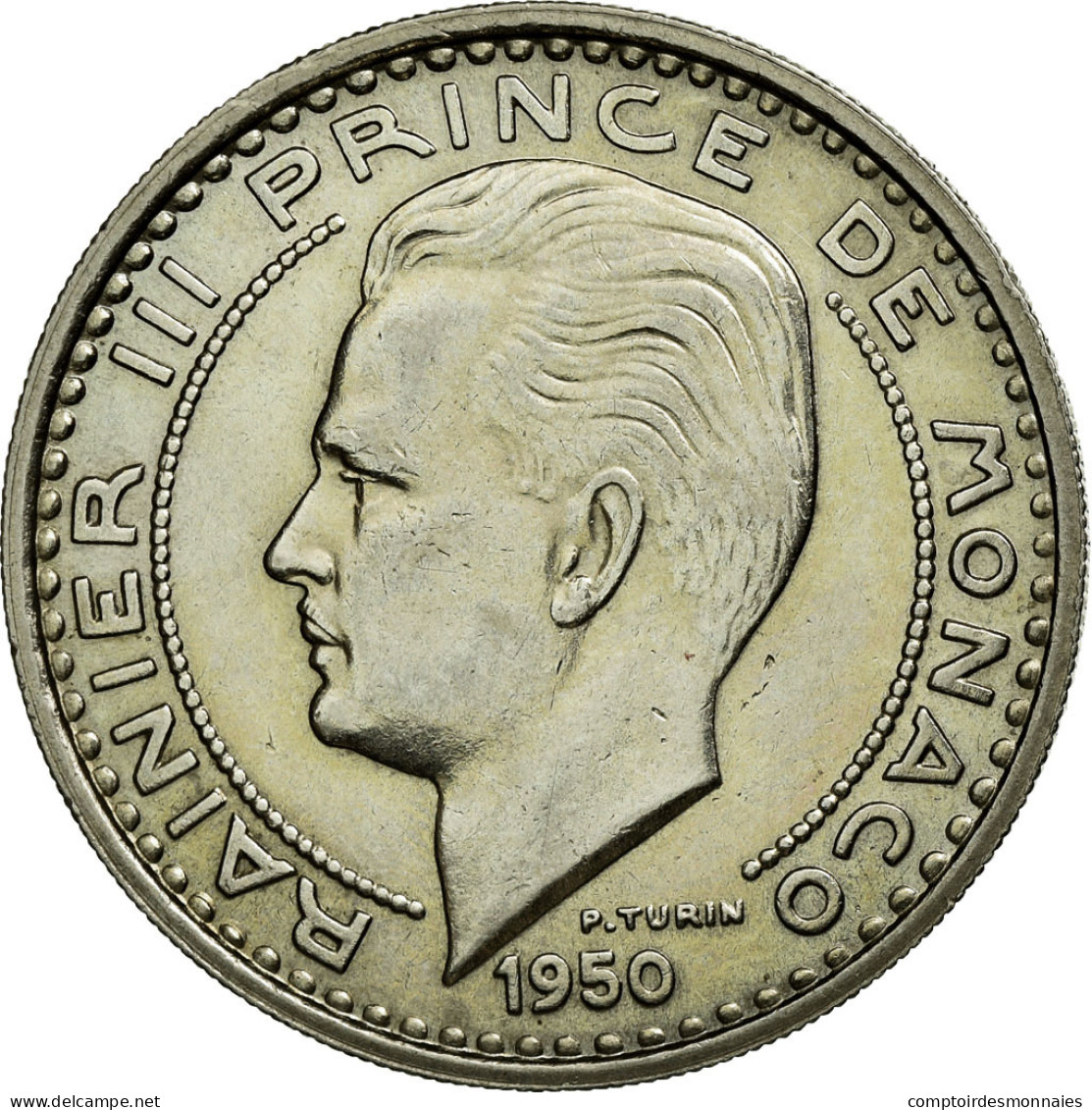 Monnaie, Monaco, Rainier III, 100 Francs, Cent, 1950, SUP, Copper-nickel - 1949-1956 Francos Antiguos