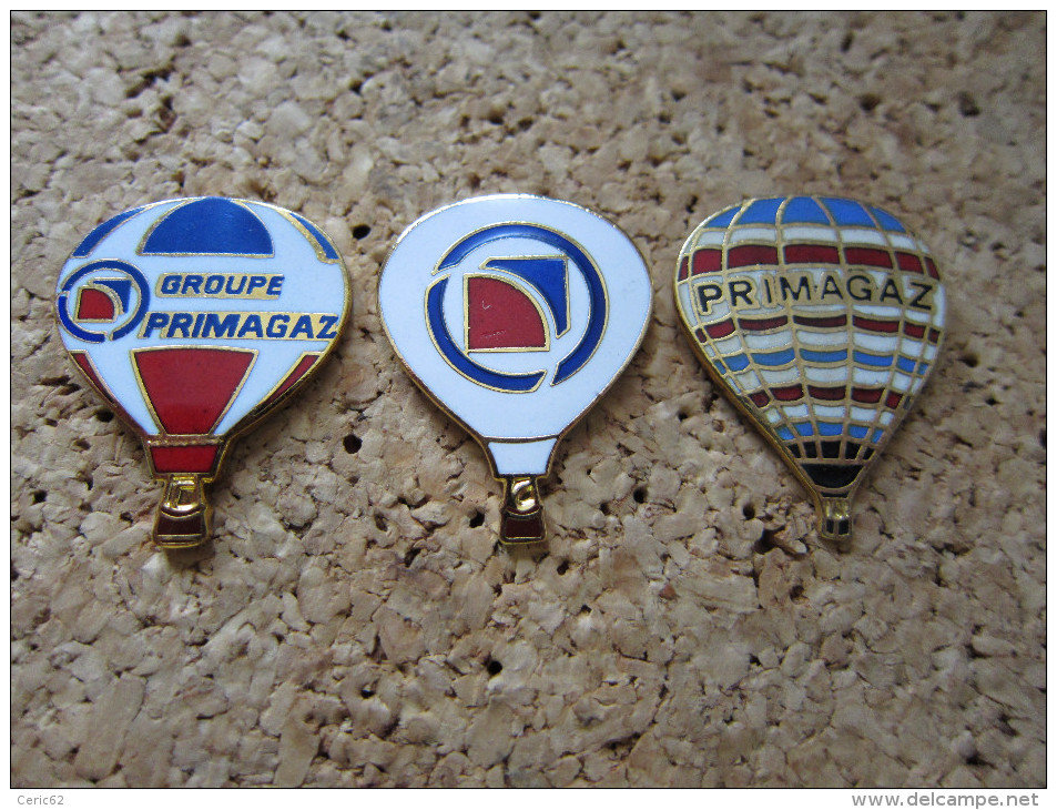 LOT DE 3 PINS MONTGOLFIERE PRIMAGAZ - Luchtballons