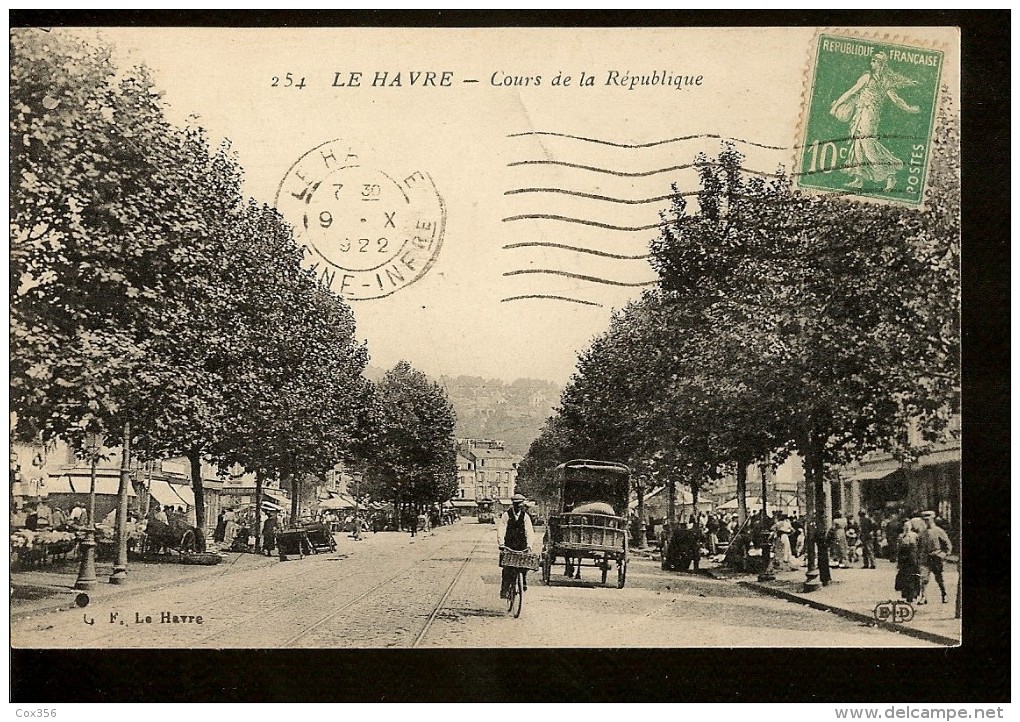 CPA  76 Le HAVRE Cours De La République , Marcher , Vélo , Attelage , Animée - Station