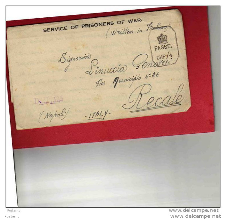 MARCOPHILIE-lettre De Prisonnier Italien En Inde  -camp 26  Bombay-Avril 1944--censure Anglaise Et Italienne- - Autres & Non Classés