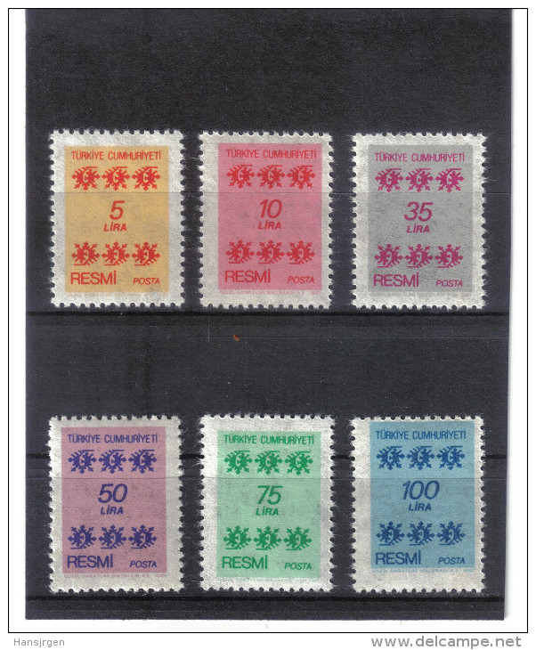 GUT310  TÜRKEI 1981 DIENSTMARKEN  MICHL  163/68  ** - Nuovi