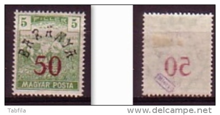 HONGRIE / BARANYA - 1919 - Timbres De Hongrie Surcharge " Baranya 50 " - 50/5 Fi * MH - Mi 53 Negative Expertize - Baranya