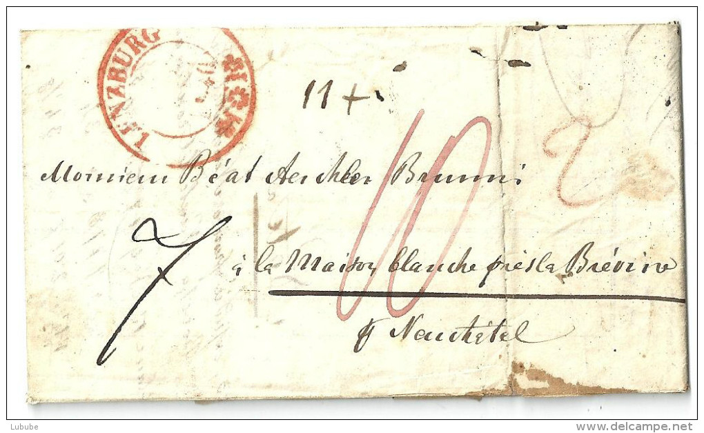 Faltbrief  Lenzburg - La Brévine            1849 - ...-1845 Prephilately