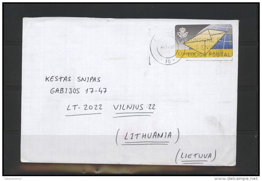 SPAIN Brief Postal History Envelope ES 034 ATM Automatic Stamps - Storia Postale