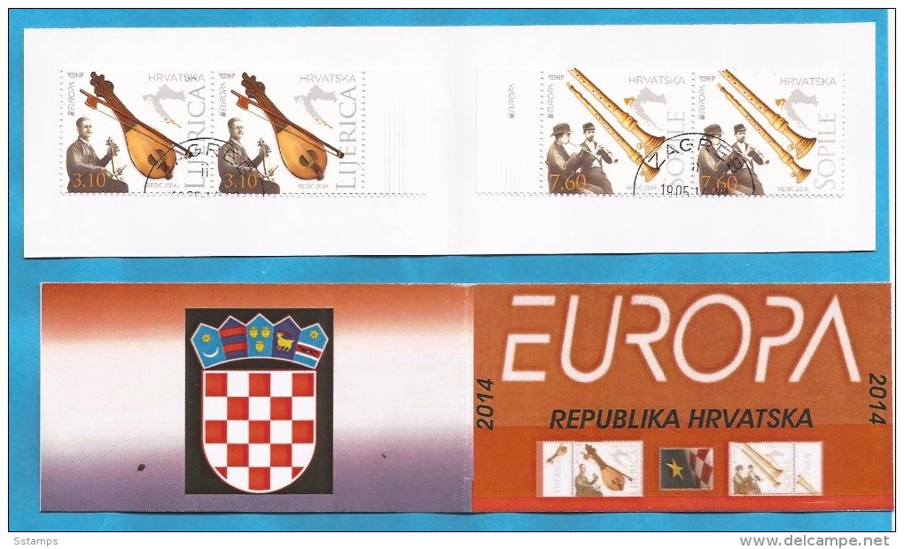 2014  EUROPA KROATIEN HRVATSKA CROAZIA FOLK INSTRUMENTS   USED   BOOKLET - 2014