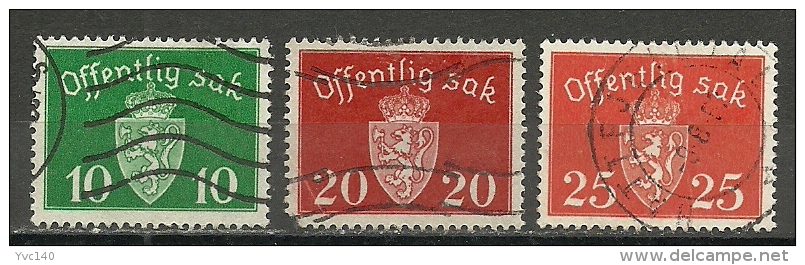 Norway ; 1937 Official Stamps - Officials