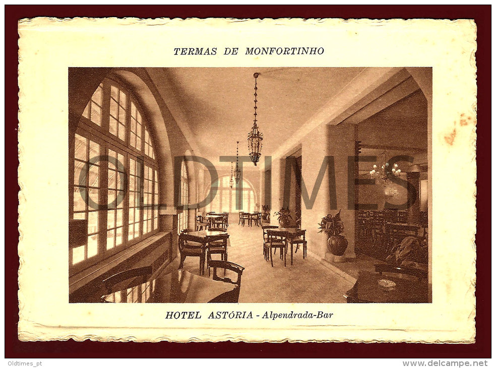 Castelo Branco - MONFORTINHO - TERMAS - HOTEL ASTORIA - ALPENDRADA-BAR -  1940 PC