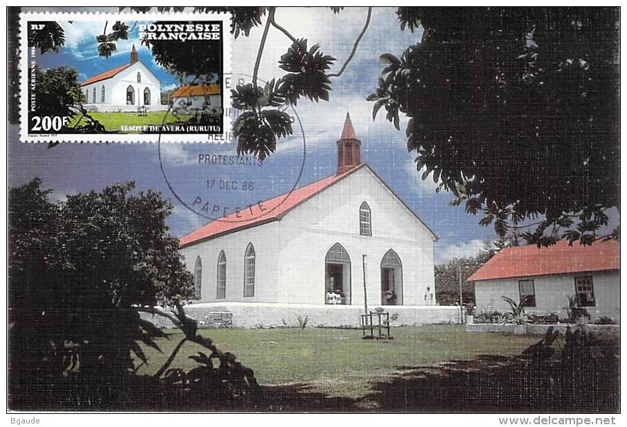 POLYNESIE FRANCAISE  CARTE MAXIMUM  NUM-YVERT PA 194 EGLISES ET EDIFICES RELIGIEUX - Maximumkarten