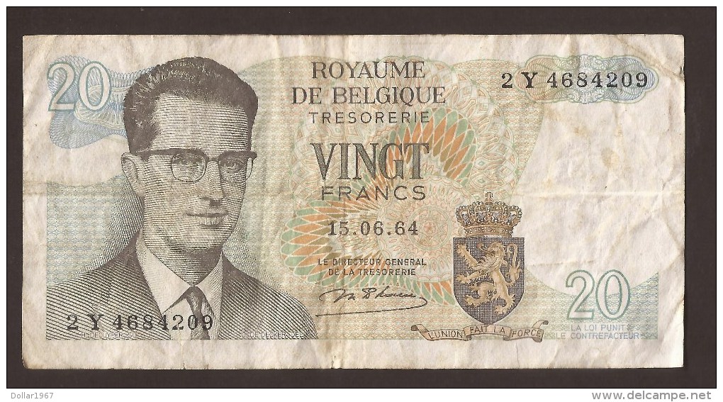 België Belgique Belgium 15 06 1964 20 Francs Atomium Baudouin. 2 Y 4684209 - 20 Francs