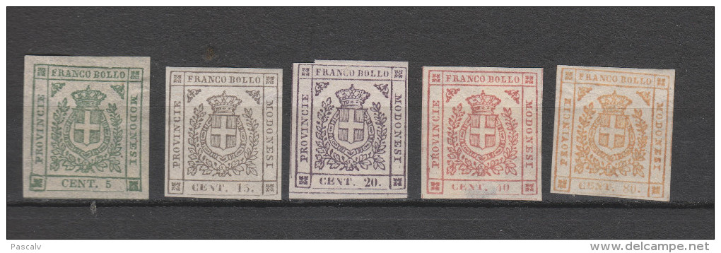 ITALIE MODENE Yvert 7 / 11 Sauf Le 8 Timbres * Et (*) Neuf Avec Charnière Et Sans Gomme - Modena