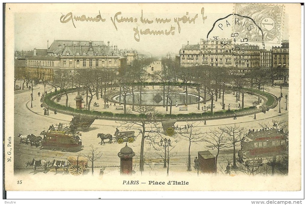 CPA  PARIS, Place D'Italie  10006 - Distretto: 13