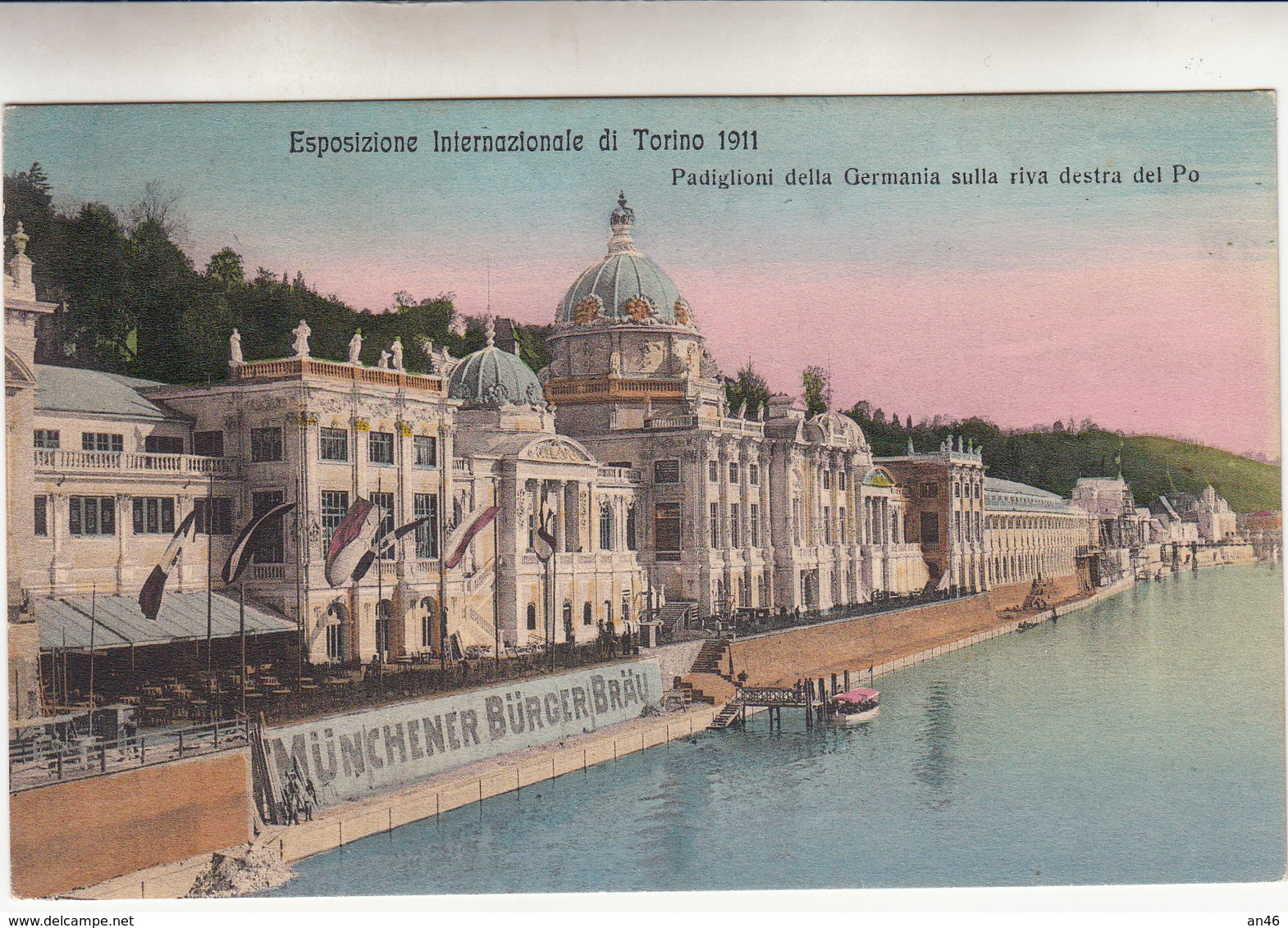 ESPOSIZIONE DI TORINO 1911 - PADIGLIONI DELLA GERMANIA SULLA RIVA DESTRA DEL PO  AUTENTICA 100% - Expositions