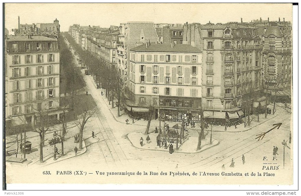 CPA  PARIS, Vue Panoramique De La Rue Des Pyrénées Et De L'Avenue Gambetta  10016 - Arrondissement: 20