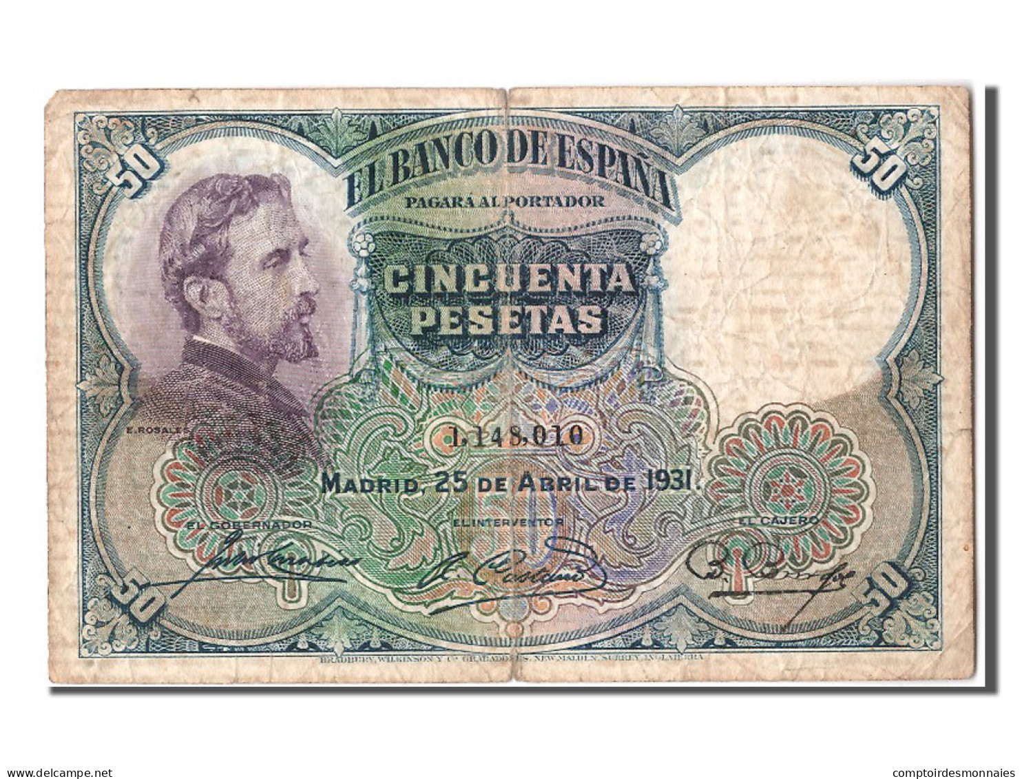 Billet, Espagne, 50 Pesetas, 1931, 1931-04-25, TB+ - 50 Pesetas