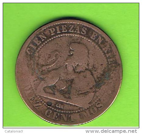 ESPAÑA   -  Gobierno Provisional 10 Centimos 1870 Patina - Premières Frappes