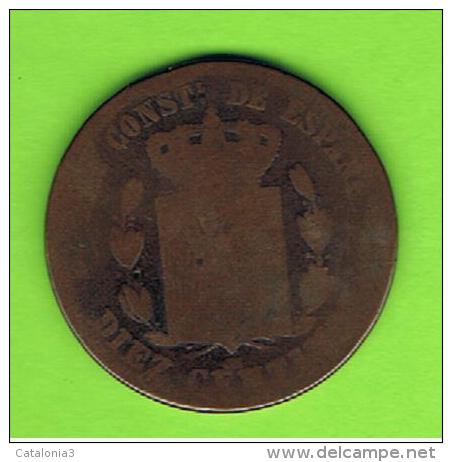 87 ESPAÑA   -  ALFONSO XII  10 Centimos Cobre  Patina - Eerste Muntslagen