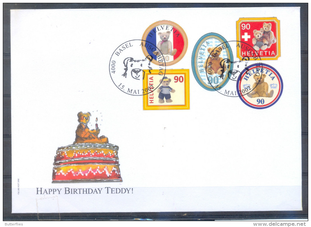 2002 - Zwitserland - FDC "Gelukkig Verjaardag Teddy 100 Jaar" - Unused Stamps