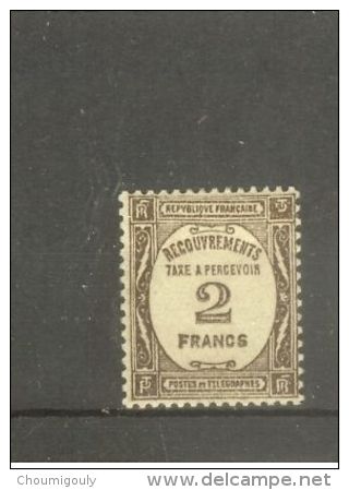 FRANCE STAMP TIMBRE TAXE N° 62 \" 2F SEPIA \" NEUF Xx TTB - Other & Unclassified